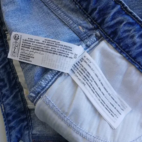 Hollister Ultra High-Rise 90s Short 00 W24 med wash denim jorts cutoff jeans - Picture 6 of 13